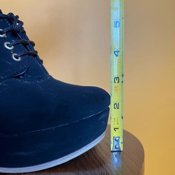 Platform Chunky Heel Lace Up Booties velvet - Picture 2 of 6